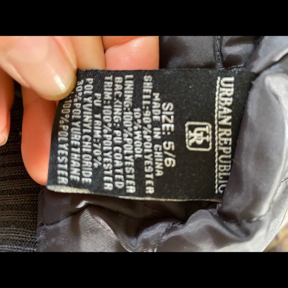 Grey flannel kids bomber jacket with zipper & snaps - Picture 4 of 8